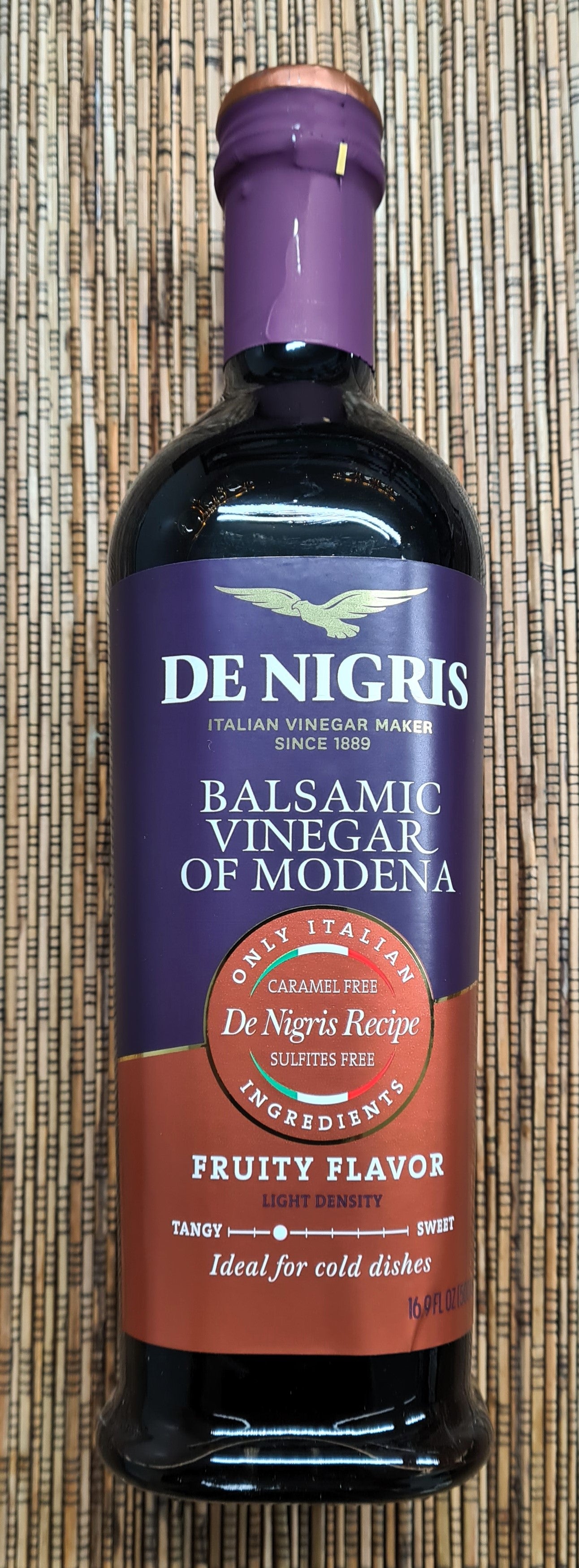 Vinegar Balsamic Bronze 35% Grape Must Fruity 500ml De Nigris