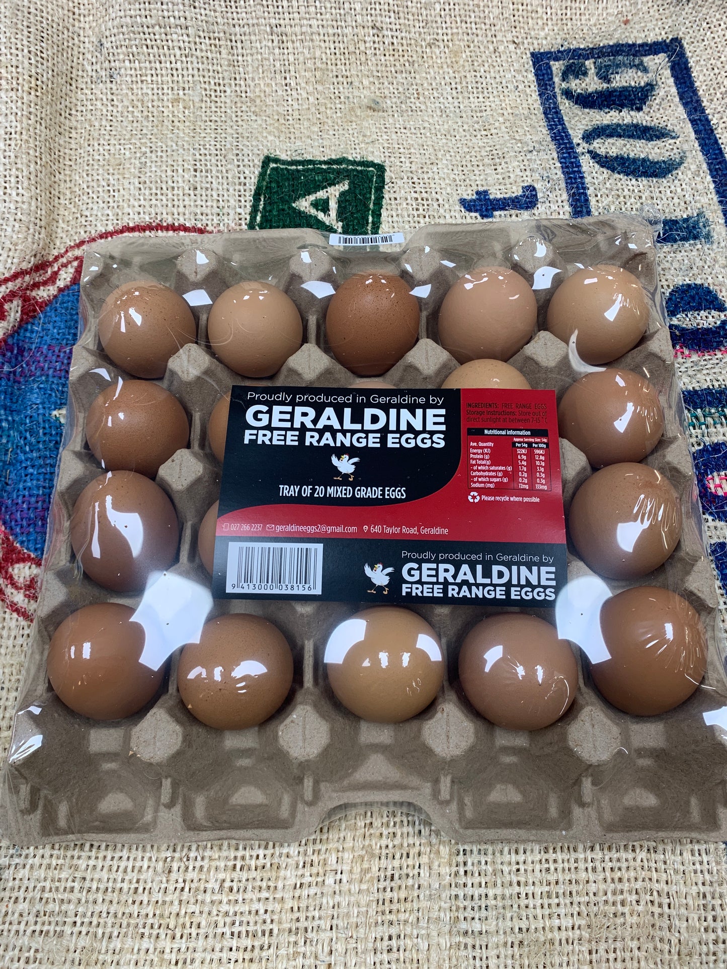 Geraldine free range eggs 20pk mixed grade